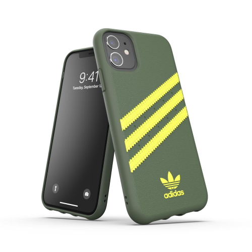 ADIDAS SAMBA APPLE iPHONE 12/ 12 PROCUSTODIA IN TPU E POLIURETANO SIMILPELLLE VERDE/GIALLO